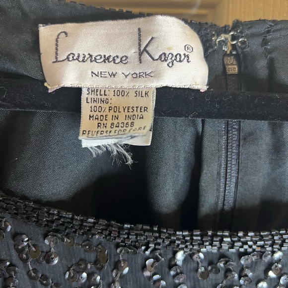Vintage Laurence Kazar silk sequin & beaded top XL-XXL - Picture 4 of 9